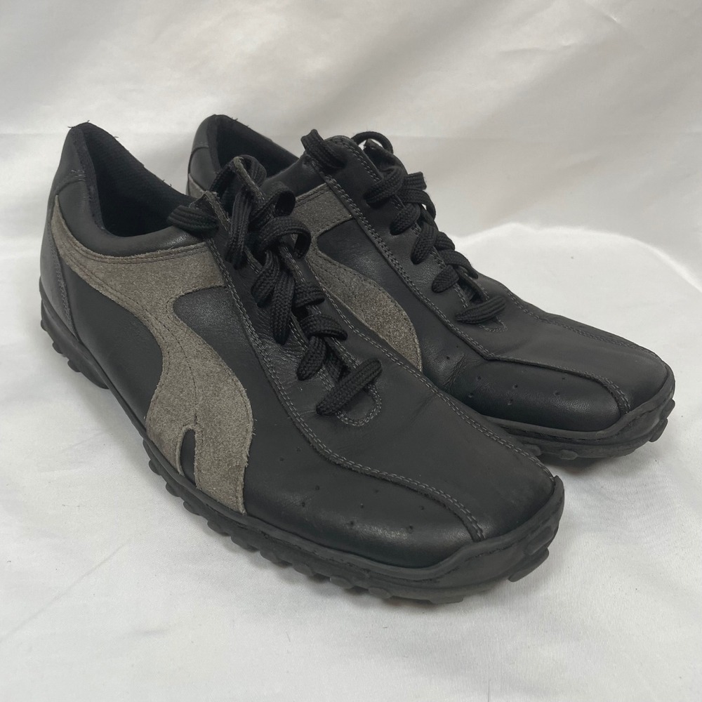 Bullboxer Leather Casual Shoes Comfort Walking Black Gray Mens Size 11